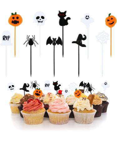 Halloween Cupcake Toppers Set of 10 Cake Decorating Toothbrush Ornaments for Home Birthday Holiday Gift Supplies Halloween Cupcake Toppers Plastic 10 Halloween - Buy Online on SooperMarket.com