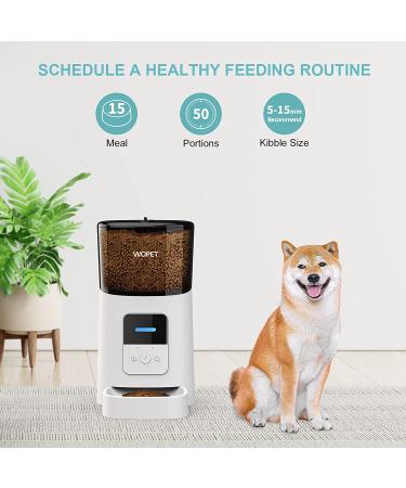 WOPET Wi-Fi Enabled 6L Automatic Cat Feeder for Cats and Dogs - Smart Pet Feeder with Portion Control, Distribution Alarms, Voice Recorder - Up to 15 Meals per Day, White - Buy Online on SooperMarket.com