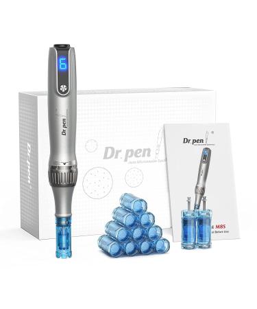 Dr. Pen Ultima M8S Microneedling Pen: Wireless Microneedling Pen- 12 Replacement Cartridges Dark Gray