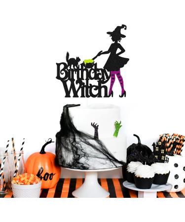 Halloween Birthday Witch Cake Topper for Ghost Bat Cat Themed Girl Lady Women Happy Halloween Birthday Cake Decoration Witches Autumn Fall Season All Souls' Day Bday Party Celebration Supplies - Buy Online on SooperMarket.com