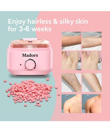 Waxing Kit for Women - Madors Wax Warmer Hair Removal Machine with Hard Wax Beads (Pink) - Buy Online on SooperMarket.com