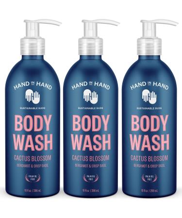 Hand in Hand Body Wash, Gentle Cleanser For All Skin Types, 10 Fl Oz, Bergamot & Crisp Basil, Cactus Blossom Scent, 3 Pack Cactus Blossom 10 Fl Oz (Pack of 3)