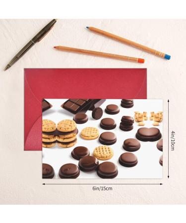 Cookies Food Chocolate Chip Biscuits Pearl Paper Greeting Card - Double-Sided Pearl Effect with Suitable for Various Occasions Cookies Food Chocolate Chip Biscuits One Size - Buy Online on SooperMarket.com