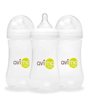 Avima 12oz Anti Colic Infant Bottles BPA Free - Set of 3 Wide Neck Bottles with Fast Flow Nipples (12 Ounce) - 3 Pack - Buy Online on SooperMarket.com