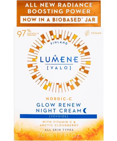 Lumene Nordic-C VALO Vitamin C Glow Renew Night Cream 50ml - Overnight Bright Sleeping Cream New Improved Formulation NEW IMPROVED FORMULA Night Cream - Buy Online on SooperMarket.com
