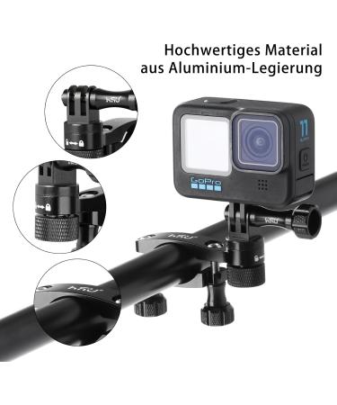 Buy HSU Aluminum Bicycle Handlebar Holder for GoPro Hero 12/11/10/8/7/6/5/4/3 & Action Cameras - 360 Rotary Mountainbike Rack - Black - Buy Online on SooperMarket.com
