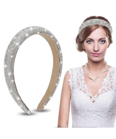 Sibba Rhinestone Headband - Sparkly Crystal Bling Hair Band for Women and Girls (Silver) - Buy Online on SooperMarket.com