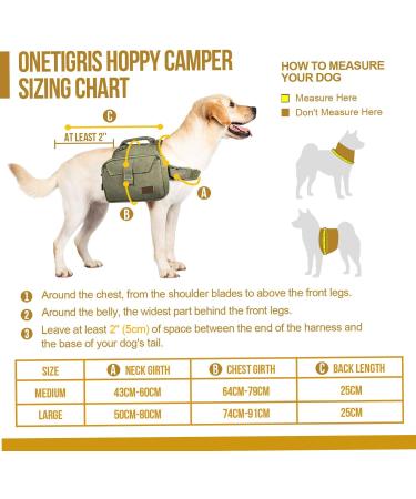 OneTigris Hoppy Camper 2.0 Dog Backpack - Tearproof Camping & Hiking Gear for M/L Size Dogs (Large Ranger Green) - Buy Online on SooperMarket.com