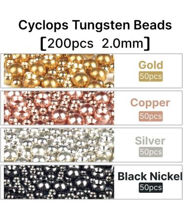 MUUNN 200pcs Fly Tying Tungsten Beads - Cyclops Nymph Head Ball Assortment - 1.5mm - 6.4mm - 4 Colors - Premium Fly Tying Materials - Buy Online on SooperMarket.com