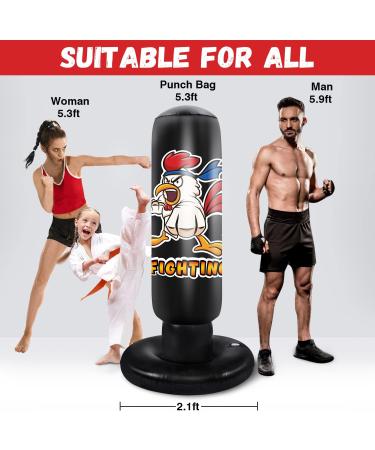 HITOP Punching Bag for Kids and Adults - Extra Large Heavy Duty Inflatable Boxing Bag with Stand - Perfect Karate Gift for Boys, Kids, and Men - Buy Online on SooperMarket.com