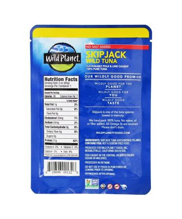 Wild Planet Skipjack Tuna 3 oz - Eco-Friendly Wild Caught Tuna - Buy Online on SooperMarket.com