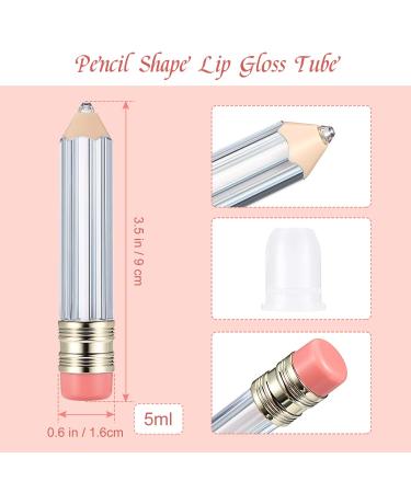 12-Piece Clear Pencil Shaped Lip Gloss Tubes | 5ml Mini Refillable Bottles with 3ml Dropper for DIY Makeup | Travel-Friendly Lip Oil Containers - Buy Online on SooperMarket.com