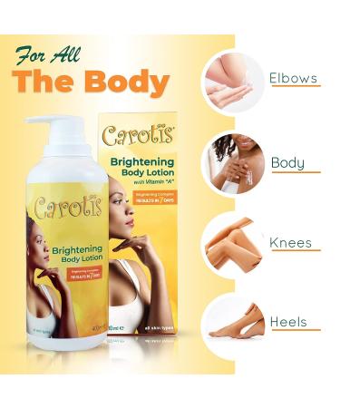 Carotis Skin Brightening Lotion 13.5 Fl oz - Carrot Oil & Vitamin A for Body, Knees, Elbows, Hands | 400ml - Buy Online on SooperMarket.com