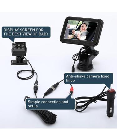 Baby Car Mirror for Back Seat | Welltop 5'' HD 1080P Baby Car Camera | 360 Night Vision & Shockproof | Essential Car Accessories for New Parents - Buy Online on SooperMarket.com
