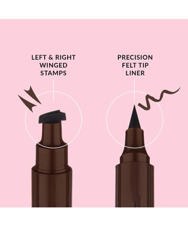 The Quick Flick Hot Fudge Cat Eyeliner Stamp - Water-and-Smudge-Proof Liquid Pen Duo | To The Point 10mm Winged Eyeliner - Buy Online on SooperMarket.com
