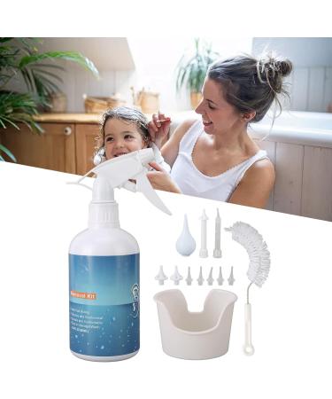 Ear Wax Removal Kit - Gentle Ear Washer Bottle System for Kids & Adults with 7 Rinse Heads, 2 Nozzles, 1 Brush - Ear Irrigation Flushing Tool - Buy Online on SooperMarket.com