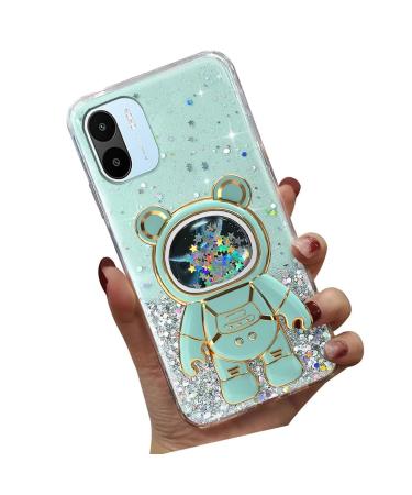 Tivenfezk Nadoli for Xiaomi Redmi A1 Treisand B r Astronaut Hidden Stand Shell caricature glitter astronaut stand soft silicone bling cell phone case transparent protective cover xiaomi redmi a1 green