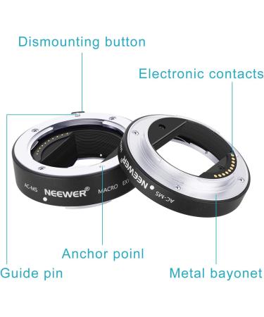 Neewer Metal AF Macro Extension Tube Set for Sony NEX E-Mount Cameras - Buy Online on SooperMarket.com