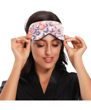 Hasikirky Light Blocking Eye Mask - Breathable & Adjustable for Men and Women | Perfect for Travel, Yoga, Meditation, Office, Deep Sleep - Butterfly Daisy Design - Buy Online on SooperMarket.com