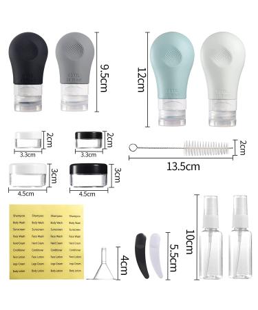 Gemice TSA Approved Travel Bottles - Leak Proof Silicone Squeezable Containers Set (16 Pack) - Grey - Buy Online on SooperMarket.com
