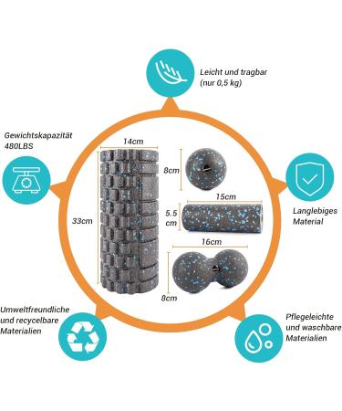 Nooncrazy Fascia Roll Set - 3D Textured Massage Tools for Muscle Training Includes Mini Roller Fascia Ball & Duoball with Training Poster - Elevate Your Recovery! - Buy Online on SooperMarket.com