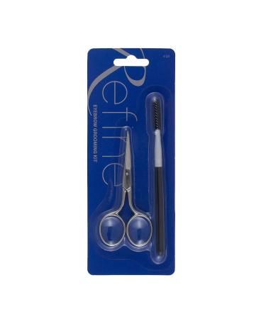 REFINE Italy Eyebrow Scissors and Spoolie Grooming Kit - Wooden Handle, Professional Quality - Buy Online on SooperMarket.com