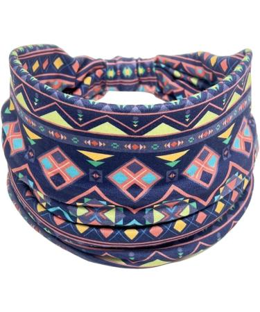JSGHGDF African Headband Yoga Sports Workout Hairband Boho Print Hairband Wide Elastic Headband Stretchy Headwrap for Women Girl 6 - Buy Online on SooperMarket.com