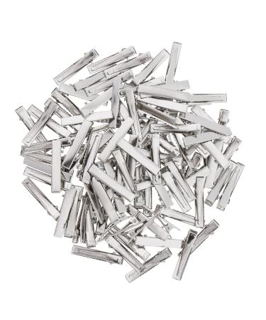 Fityle 50 Silver Crocodile Alligator Bow Blank Metal Hair Clip Teeth Prong Pinch Small Medium Lot Silver Crocodile Alligator Bow Blank Hair Clips Pins - Silver 6x45mm