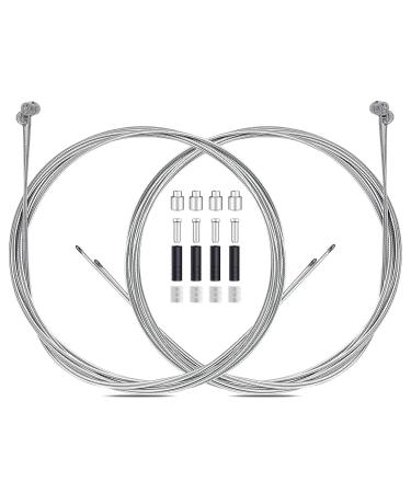 4PCS Premium Bike Brake Cable Set,Universal Standard Bicycle Brake Cable, Professional Bicycle Brake line For Front and Rear Mountain MTB or Road Bikes,include Free Cable Cap End Crimps accessories 2M