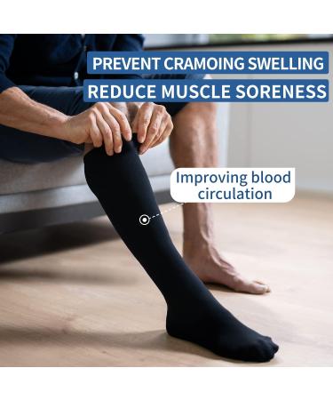 Laite Hebe Compression Socks - 4 Pairs for Women & Men - Best Support for Nurses, Running & Athletic - Black/White/Grey/Navy - Small/Medium - Buy Online on SooperMarket.com