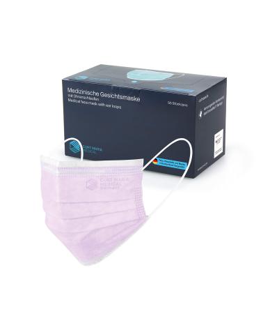 Dustpirate Curt Maria Medical 50 pieces op mask surgically medical face masks 100% made in Germany mouth protection 3-layer lilac