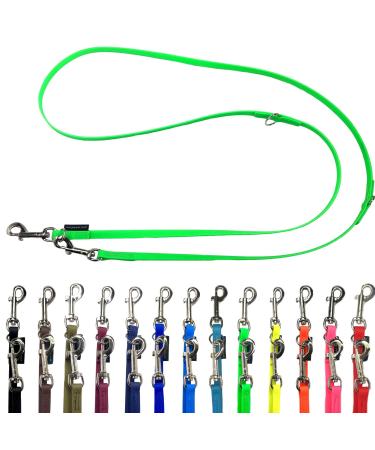 Biothane dog linen small dogs / large dogs adjustable 2m / 2.40m / 2.80m / 3.50m / 5m silver hook 9mm / 13m m / 16mm (5m x 16mm neon green) 5m x 16mm neon green