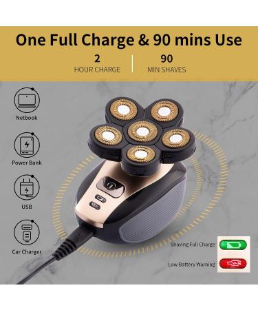 Shop Upgraded 5-in-1 Head Shaver for Men | Cordless Electric Razor & Grooming Kit - Waterproof Gold - Buy Online on SooperMarket.com