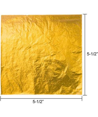 Paxcoo 300 Gold Leaf Sheets for Resin Jewelry Making, Nail Art, Slime & Gilding Crafts - 5.5x5.5 Inches, 300Pcs Gold, Silver, and Rose Gold Metallic Leaf - Buy Online on SooperMarket.com