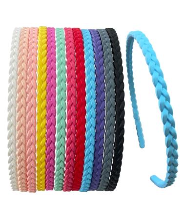 Pack of 12 Thin Hair Bands for Girls & Women - Yazon Model 2 Plastic with Teeth Narrow | International Shipping Available - Buy Online on SooperMarket.com
