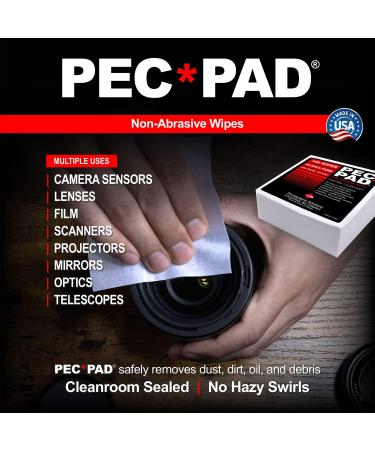 PEC-PAD Lint Free Wipes 4x4 - Non-Abrasive Ultra Soft Cloth for Cleaning Sensitive Surfaces - Ideal for Camera Lens, Filters, Film, Scanners, Telescopes, Microscopes, Binoculars - 100 Sheets Per Package - Buy Online on SooperMarket.com