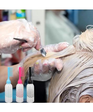 Cimown Hair Dye Comb Applicator Bottle Part Root Comb Comb Applicator Bottle Applicator Bottle for Colouring and Conditioning Hair (Red/Blue/Black) - Buy Online on SooperMarket.com