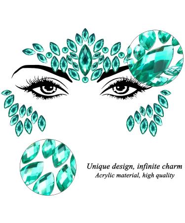 SIQUK 24 Sets Mermaid Face Jewels Stickers for Festival Rave Carnival Party - Buy Online on SooperMarket.com