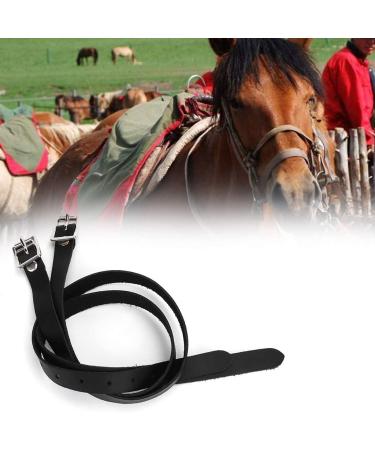 Zerodis Stirrup Leathers 1 Pair Strong Lengthen Stirrup Leathers with Soft Finish and Stainless Steel Buckle Equine Tool Accessories 50cm Black for Adults Or Childs