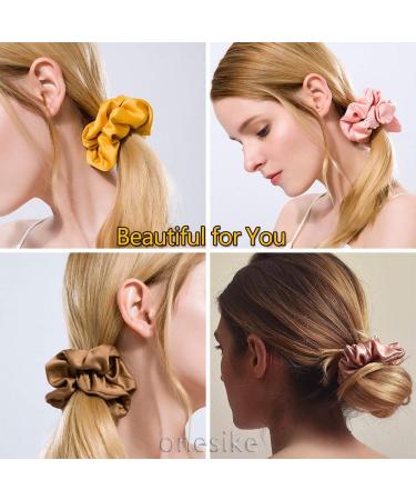 40-Piece Colorful Satin Hair Tie Set | Strong Elastic Bobble Bands & Monochrome Traceless Hair Accessories for Women & Girls - Buy Online on SooperMarket.com