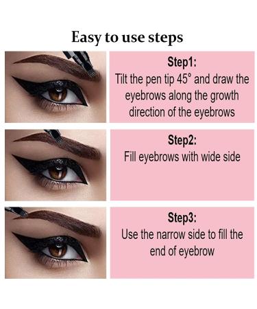 Long Lasting Waterproof 3PCS Dark Brown Eyebrow Pen - Create Natural Makeup - Microblading Effect - 3 Count - Buy Online on SooperMarket.com
