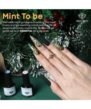 modelones Gel Nail Polish Glitter Green - 6 Pcs Glitter Green Sparkle Gel Polish Kit Soak Off Nail Lamp Avocado Dark Green Nail Gel Nail Kit Nail Art Design Gifts for Women BLINKING BRILLIANT - Buy Online on SooperMarket.com