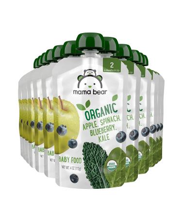 Mama Bear Organic Baby Food Stage 2 Apple Spinach Blueberry Kale 4oz (Pack of 12) - Buy Online on SooperMarket.com
