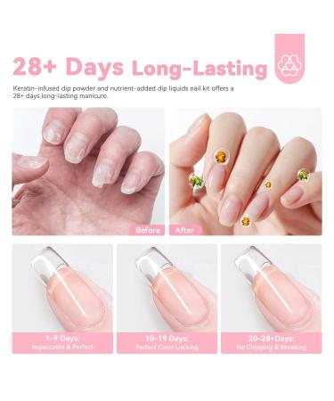 SAVILAND Clear Dip Powder Nail Kit - 60g Starter Set for French Manicure | Professional Dipping Powder & Liquid | International Shipping - Buy Online on SooperMarket.com