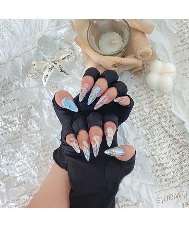Anti UV Gloves Sunblock Gloves UV Shield Protection Fingerless Gloves for Gel Nail Lamp 1Pair Black - Buy Online on SooperMarket.com