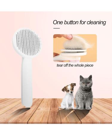 FuninCrea Self Cleaning Dog Grooming Brush - Stainless Steel Bristles for Pet Hair Removal and Massage - Pink - Buy Online on SooperMarket.com