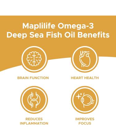 MapleLife - Omega-3 Deep Sea Fish Oil - High Potency - Brain & Heart Health Support - DHA EPA Omeaga-3 Fatty Acids - Fish Oil Softgels 1000 Mg - 300 softgels - Buy Online on SooperMarket.com