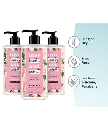 Love Beauty and Planet Murumuru Butter & Rose Body Lotion - 13.5 oz (Pack of 3) | Natural, Vegan, Cruelty-Free Moisturizer for Soft Glowing Skin - Buy Online on SooperMarket.com