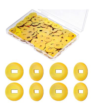 500 Pcs Gold Brass Washers for Paper Fasteners, Slotted Round Metal Plated Washers for Scrapbooking, Crafts, Making DIY Supplies, OD 15mm, Storage Box Included