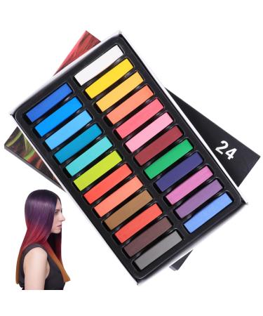 Hair Chalk 24 Colors Temporary Hair Dye Safe Hair Chalk for Kids Washable Temporary Hair Colour Pen Colorful Great Toy Temporary Hair Color for Halloween Carnival